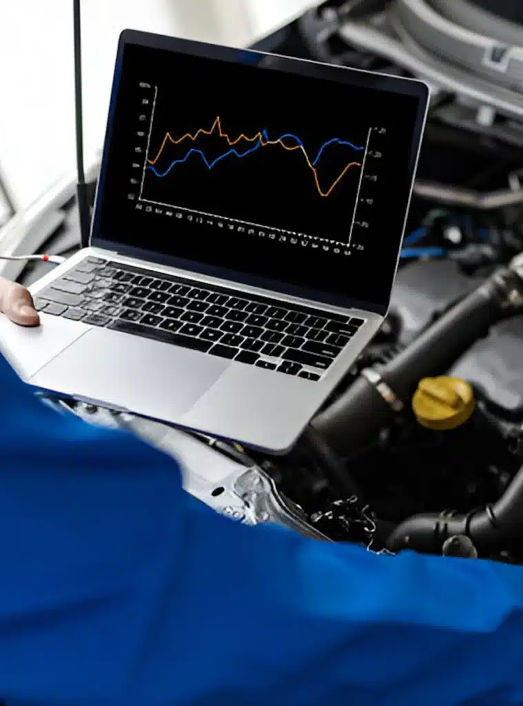 Motoroptimering – ECU-mappning med laptop i motorrum